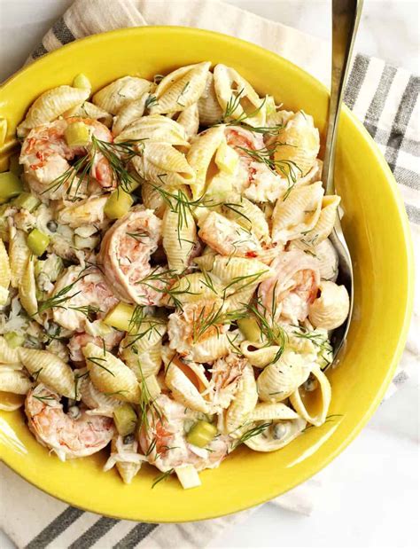 Easy Seafood Pasta Salad Pinch And Swirl