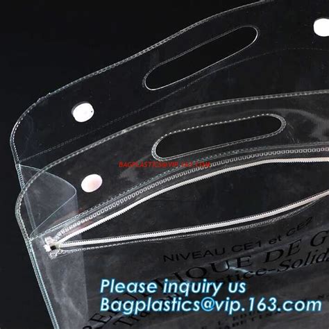 Vinyl Pvc Zipper Heavy Duty Clear Plastic Bags With Handles Eco