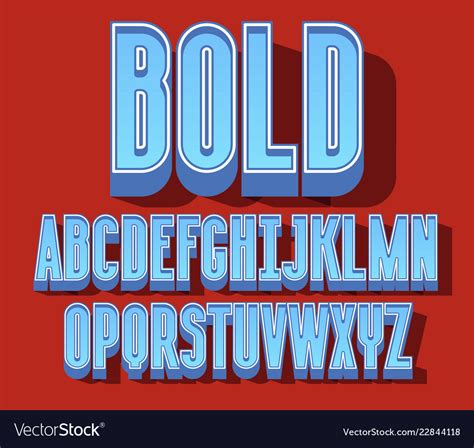 Block Bold Font Royalty Free Vector Image Vectorstock