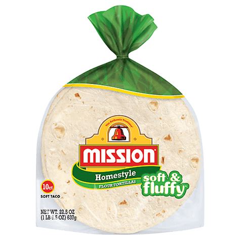 Mission Flour Tortillas Soft And Fluffy Soft Taco Homestyle 10 Ea