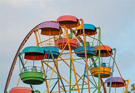 Old Ferris Wheel Childhood Attraction Amusement Park Stock Image