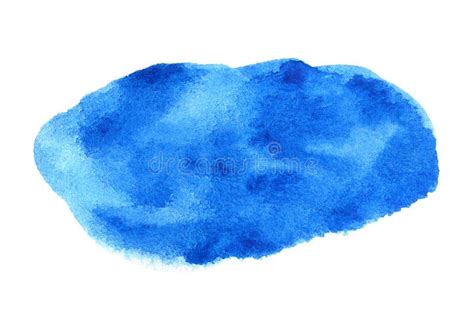 Blue Splash Watercolor Cloud Backgrund Isolated On White Stock Image