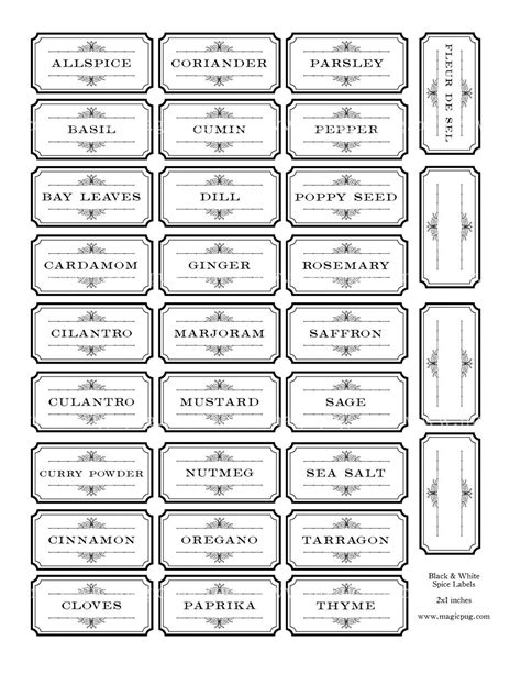 Select options and choose a label vendor and product to use. Black and White Spice and Herb Labels 2x1 - I purchased ...