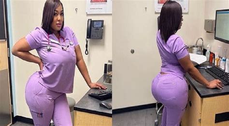 nurse goes viral for her large backside in her nursing scrubs [photos] news digging