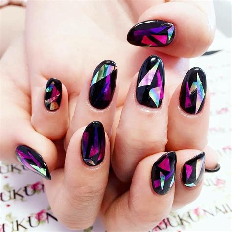 Broken Glass Nails Shattered Glass Nails Luxury Nails Glass Nails Art
