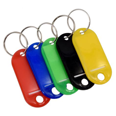 Key Ring Tags Plastic Assorted Color Name Label Id Keys Tag Luggage Fob