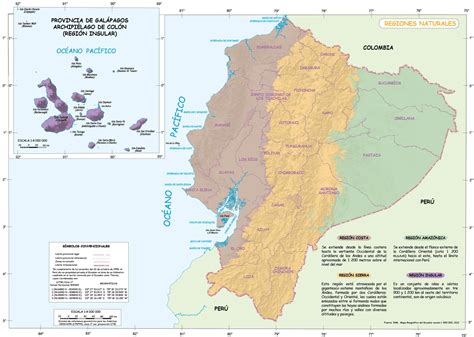 Mapa Del Ecuador Con Sus Regiones Naturales Sierra Costa Amazonía Y