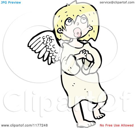 Cartoon Of A Blond Angel Royalty Free Vector Clipart By