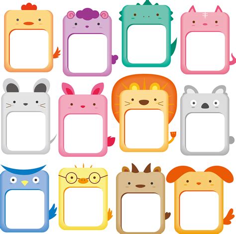 Download Cute Animals Frame Collection Animal Drawing Clipart Png Free