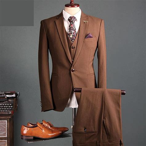 1060us Fashion Dress Blazer Brown Men Suit Spring Autumn Outerwear