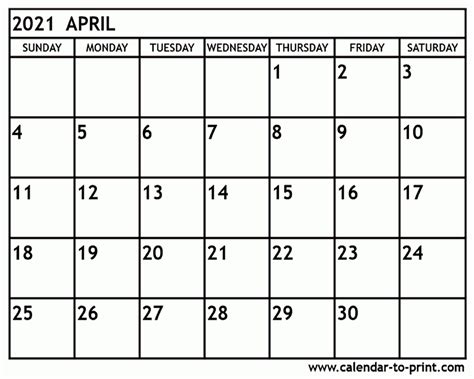 Printable April 2021 Calendar Template Printable Calendar Printable Images