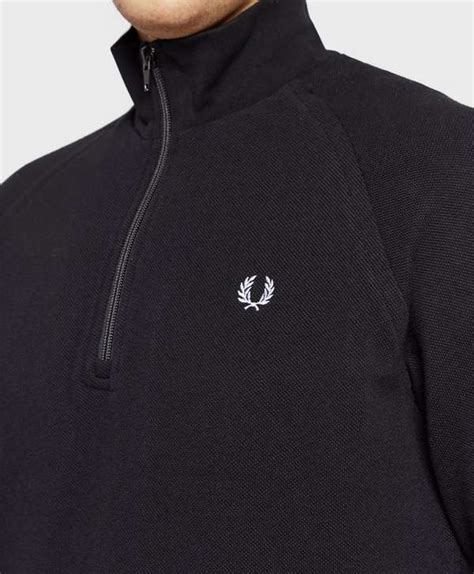 fred perry half zip pique knit scotts menswear