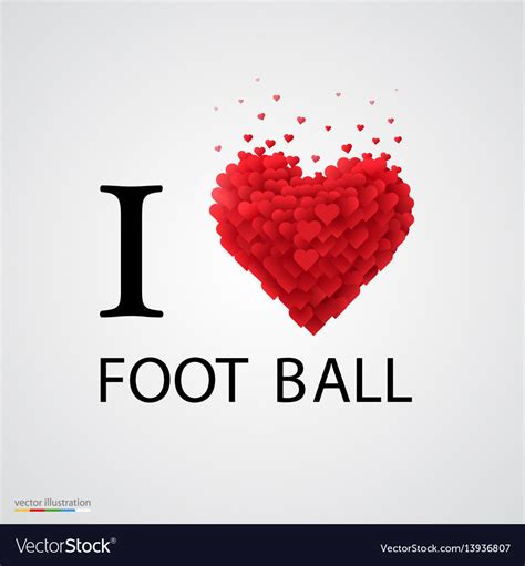 I Love Football Heart Sign Royalty Free Vector Image