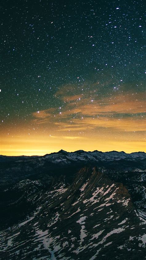 Mountain Landscape Night Sky Wallpapersc Smartphone