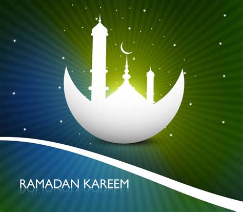 Ramadan Kareem Greeting Card Colorful Design Vectors Graphic Art