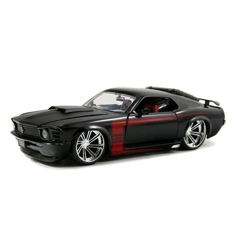 Big Time Muscle 124 1970 Ford Mustang Boss 429 Die Cast Car Black Red