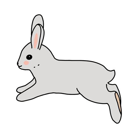 Rabbit Hand Drawn Contour Line Drawing Easter Bunnyfor Postcards