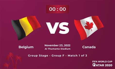 Belgium VS Canada Football MatchTemplate, FIFA World Cup in Qatar 2022 