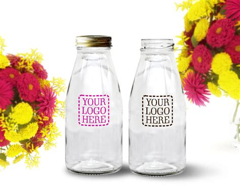 Custom Printed Glass Milk Bottles 10 Oz