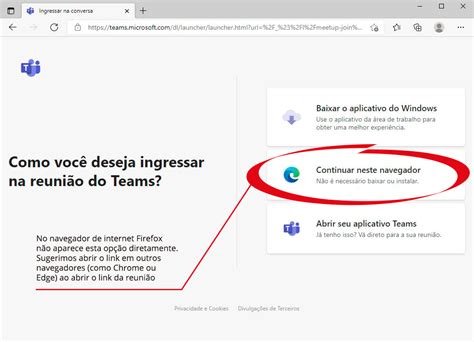 Como Acessar A Reunião No Teams Pelo Navegador De Internet