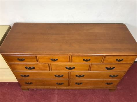 Got a vintage solid maple chest of drawers cheap. Vintage Solid Maple 11-Drawer Chest Of Drawers Dresser