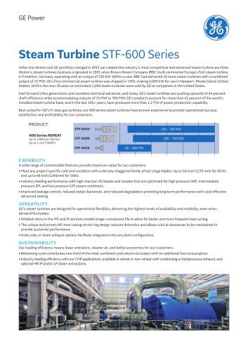 All Ge Steam Turbines Catalogs And Technical Brochures