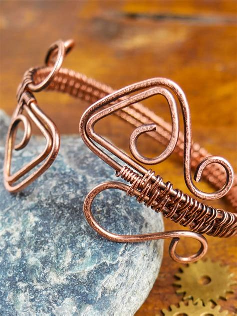 Bracelet Wire Wrapped Copper Jewelry Handmade Bracelet Etsy Copper