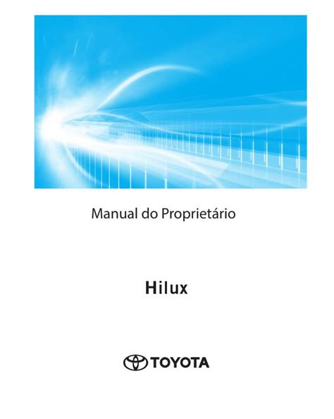 2022 Toyota Hilux Manual Do Proprietário In Portuguese Pdf 800 Pages