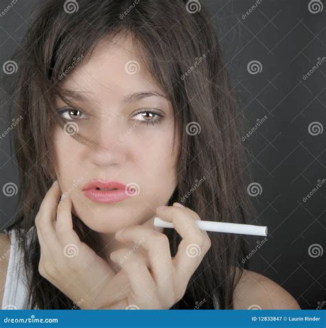 Woman And Cigarette Stock Image Image Of Model Healthy 12833847