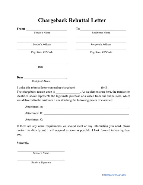 Chargeback Rebuttal Letter Template Download Printable Pdf Templateroller