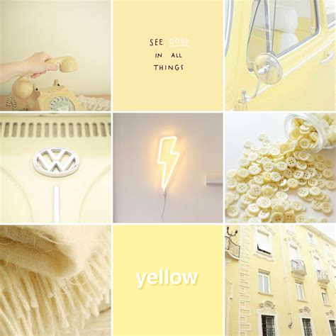 Pastel Yellow Aesthetic Collage Pic Web