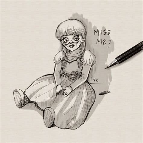 Creepy doll coloring pages #557302 (license: Annabelle Doll - Free Coloring Pages