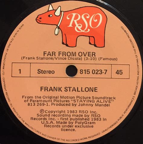 Frank Stallone Far From Over 1983 Vinyl Discogs