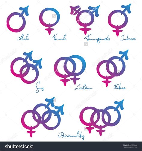 Bisexual Symbol Gender Icon Female Male Gay Lesbian Transgender Bisexual Symbol Vector