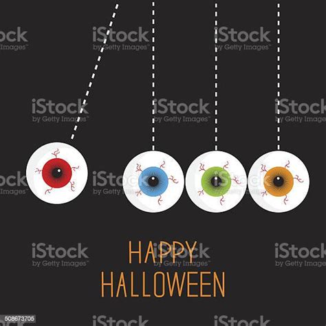 Hanging Eyeballs With Bloody Streaks Perpetual Motion Halloween Black