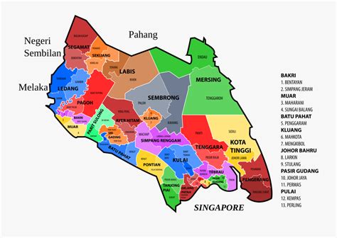 Johor District Map Transparent Assembly Line Clipart Johor Map By