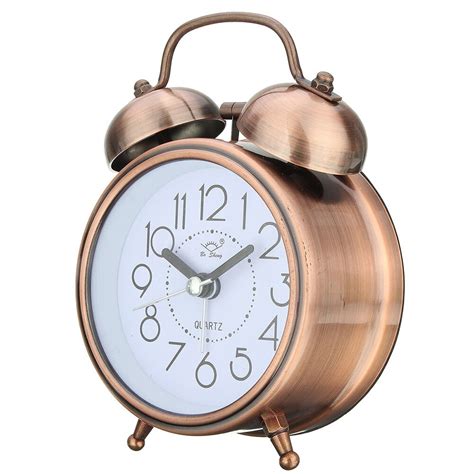 Classic Silent Metal Double Bell Alarm Clock Quartz Movement Bedside