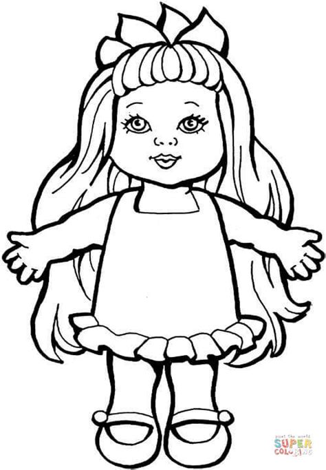 32 pages of fun characters to assemble! Doll coloring page | Free Printable Coloring Pages