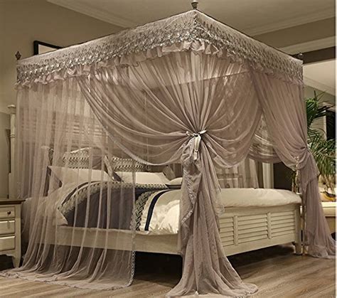 Princess black canopy bed curtains, x. Mengersi Princess 4 Corners Post Bed Canopy Bed curtains ...