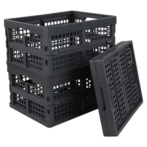 Buy Idotry 3 Pack 15 L Plastic Stacking Folding Storage Crates
