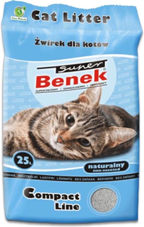 Żwirek Dla Kota Bentonitowy Super Benek Compact Naturalny 25L Ceny i