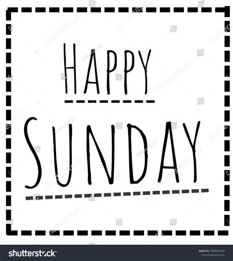 Happy Sunday Black White Stock Illustration 1898685439 Shutterstock