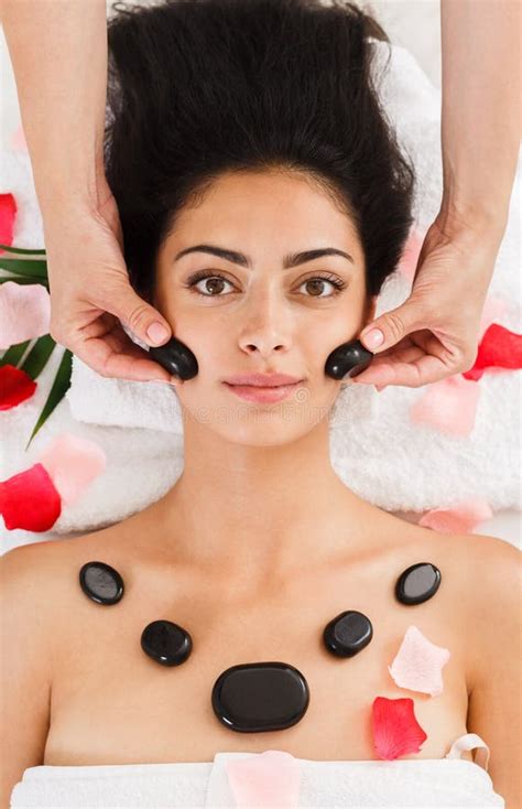 Beautician Make Stone Massage Spa For Woman At Wellness Center Stock Image Image Of Lifestyle