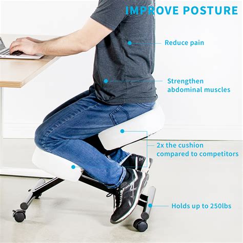 The seat is height adjustable, and the more you raise it, the steeper the seat becomes. DRAGONN (By VIVO) Ergonomic Kneeling Chair for Home and ...