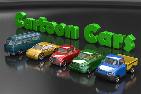 Set Of Cartoon Cars 3d Cgtrader