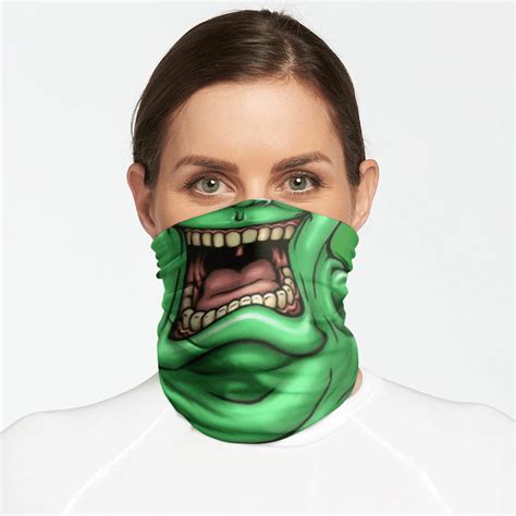Slime Ghost Face Mask Neck Gaiter Q Finder Trending Design T Shirt