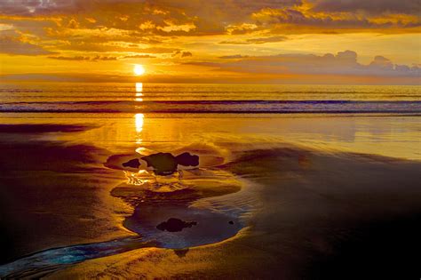 Wallpaper : sunlight, sunset, sea, water, shore, sand, reflection ...