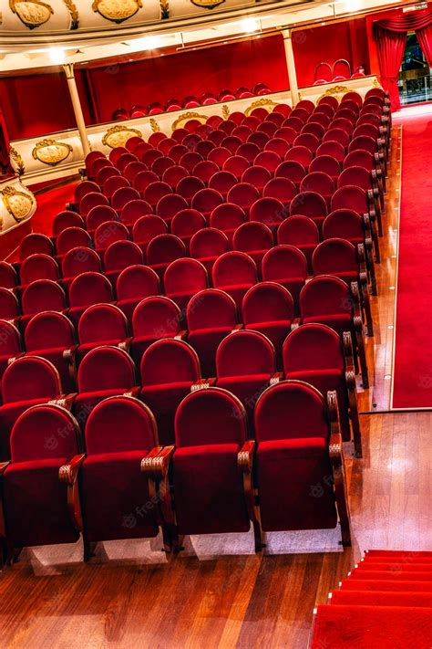 Premium Photo Theater Stalls Rows Of Red Velvet Seats