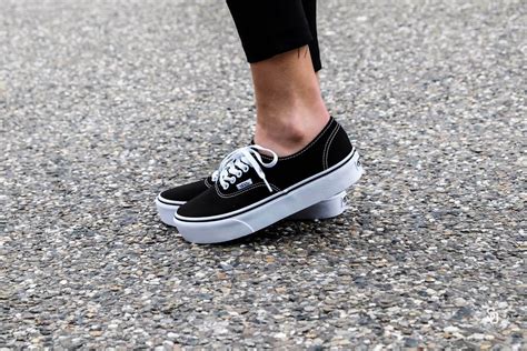 Vans Authentic Platform Black Womens Skate Shoes Size 5
