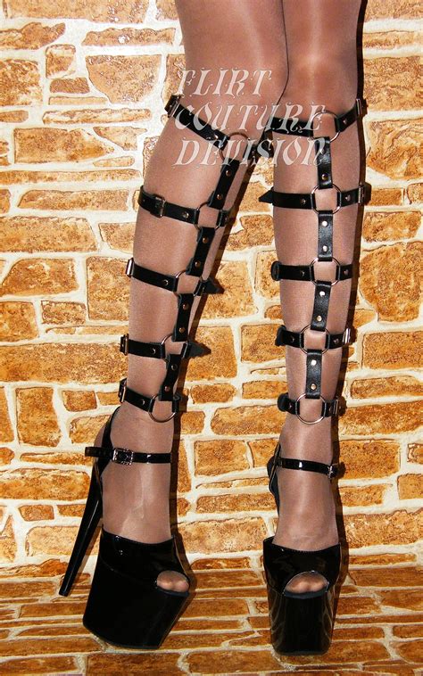 Leather Leg Garters Leather Harness Leather Legs Belts Pair Etsy